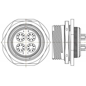 CFX24M1108FAN, Стандартный цилиндрический соединитель CEELOK FAS-X JAM NUT RECPT