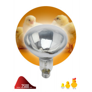 Инфракрасная лампа ИКЗ 220-250 R127 для обогрева животных 220-250 Вт Е27 Б0042991