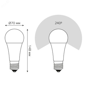 Лампа светодиодная Black 22Вт A70 грушевидная 4100К нейтр. бел. E27 2000лм 102502222