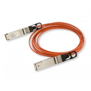 FCBN414QD3C10, Соединения оптоволоконных кабелей 4x14G, full-duplex, QSFP cable ends, electrical limiting interface, RoHS, multimode, 0/70 C operation, 850nm VCSEL array, PIN array, round plenum cable, 10m length, Gen3