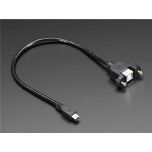 936, Принадлежности Adafruit  Panel Mnt USB Cbl B Female-Mini-B Male