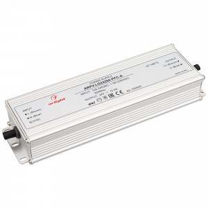 Блок питания ARPV-LG24250-PFC-A (24V, 10.4A, 250W) 030020, Источник напряжения с гальванической развязкой для светодиодных изделий. Входное напряжение 100-240 VAC. Выходные параметры: 24 В, 10.4 А, 250 Вт. Встроенный PFC >0,95. Герметичный алюминиевый корпус IP 67. Рабочая температура -40…+70C?. Габаритные размер