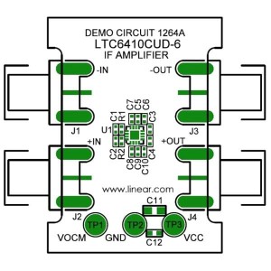DC1264A, Средства разработки интегральных схем (ИС) усилителей LTC6410-6 4-port demo board