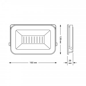 Прожектор светодиодный Qplus 30 W 2550 lm IP65 6500K графитовый серый 1/10 690511330