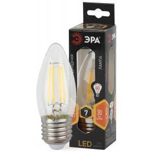 Лампочка светодиодная F-LED B35-7W-827-E27 Е27 / Е27 7Вт филамент свеча теплый белый свет Б0027950