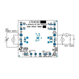 DC1886B-B, Средства разработки интегральных схем (ИС) управления питанием LTC4232IDHC-1 Demo Board 5A Integrated Hot Swap Controller with 16ms Turn-On Delay