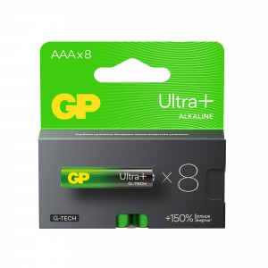 Батарейка алкалиновая c технологией G-tech GP Ultra Plus Alkaline 24А AАA - 8 шт. на блистере 620