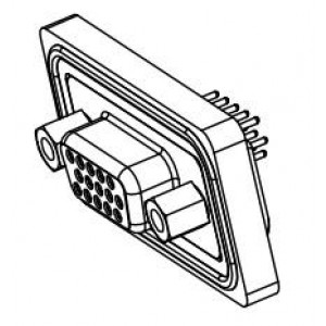 638-W15-221-012, Соединители с высокой плотностью контактов D-Sub WTRPF STRG dip 15PIN FML CONN MNT HLE