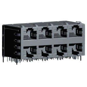 ARJM24A1-547-AB-EW2, Модульные соединители / соединители Ethernet CONN MAGJACK 8PORT 100 BASE-TX