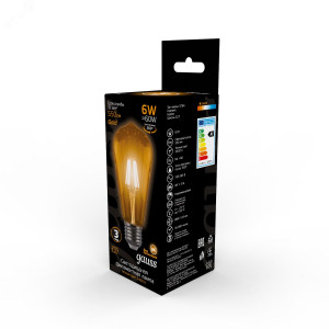 Лампа LED Filament ST64 E27 6W Golden 2400К 1/10/40 102802006