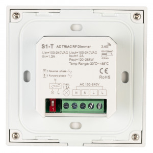 Панель SMART-P36-DIM-IN White (230V, 1.2A, TRIAC, Sens, 2.4G) 027113, Встраиваемая сенсорная стеклянная панель 2.4 ГГц, цвет белый. Для управления одноцветными источниками света (TRIAC). Управление яркостью с помощью сенсорной полосы. Питание/рабочее напряжение 100-240VAC, 1 зона управления. Габариты 86х86х35 мм.