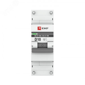 Автоматический выключатель 1P 10А (D) 10kA ВА 47-100 PROxima mcb47100-1-10D-pro