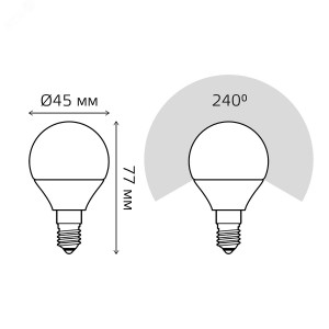 Лампа светодиодная Elementary 8Вт P45 шар 3000К тепл. бел. E14 520лм 53118