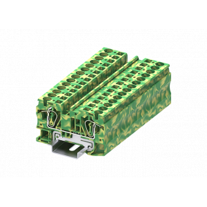 Заземляющая клемма TC6-2-PE, Заземляющая клемма, тип фиксации провода: пружинный, номинальное сечение: 6 мм кв., ширина: 8,2 мм, цвет: желто-зеленый, тип монтажа: DIN 35