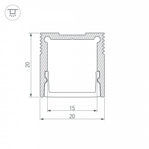 Профиль SL-SLIM20-H20-3000 ANOD 036038, Алюминиевый анодированный профиль для светодиодных лент и линеек. Габаритные размеры (LхWхH): 3000x20x20 мм. Ширина площадки для ленты 15 мм. Экраны, заглушки и другие аксессуары приобретаются отдельно. Цена за 1 метр.