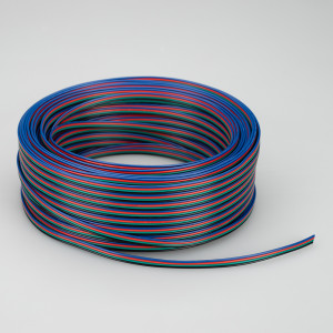 ARL-20AWG-4WIRE-CU, Шлейф для питания и управления мультицветными (RGB) светодиодными лентами. 4 проводника, калибр проводника 20AWG, сечение проводника 0.52 мм2, проводник из луженой меди, внешняя оболочка из ПВХ синего, красного, зелёного и чёрного цветов