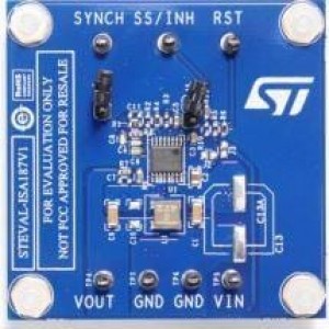 STEVAL-ISA187V1, Средства разработки интегральных схем (ИС) управления питанием 38 V, 0.5 A synchronous step-down switching regulator evaluation board based on A6985F