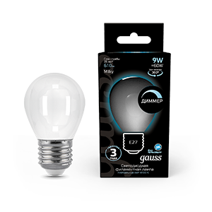 Лампа Filament Шар 9W 610lm 4100К Е27 milky диммируемая LED 1/10/50 105202209-D