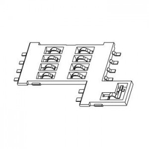 7311S0725A01LF, Соединители для карт памяти 8P SMT LO PROFILE W/O POSITION PEGS