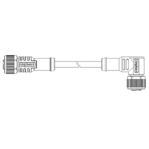 M12D04FL-12DFR-SDA05, Кабели для датчиков / Кабели для приводов M12 D CODE DOUBLE ENDED CABLE 4P F CONN TO F CONN L-0.5M PVC