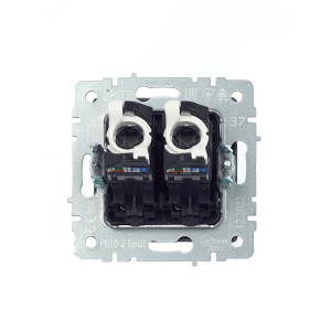 Розетка компьютерная двойная СП RJ45 кат.5E BRITE РК10-2-БрШ шампань BR-K20-1-K37