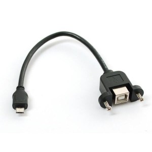 937, Принадлежности Adafruit  Panel Mnt USB Cbl B Female-Micro-B Male