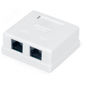 Розетка настенная TERACOM PRO кат.6 неэкранированная 2 порта RJ-45 Dual IDC бел. TRP-WBOX-2RJ45-6UTP-WH