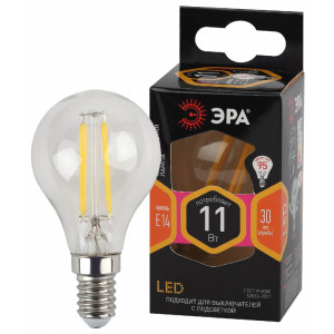Лампа светодиодная филаментная F-LED P45-11w-827-E14 P45 11Вт шар E14 тепл. бел. Б0047012