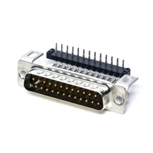 FCC17B25PC25B, Стандартные соединители D-Sub  25P R/A Thru Hole Pin 1000 pF