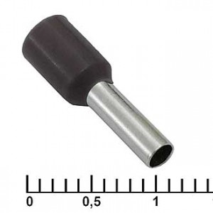 DN02508 BLACK (2.2X8MM), Наконечник на кабель DN02508, черный, 2.2x8 мм