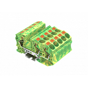 Заземляющая клемма TP16-3-PE, Заземляющая клемма, 3 точки подключения, тип фиксации провода: push-in, номинальное сечение: 16 мм кв., ширина: 12,2 мм, цвет: желто-зеленый, тип монтажа: DIN 35