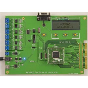 ADM00310, Средства разработки интегральных схем (ИС) управления питанием MCP3903 EVAL BRD F. 16-BIT MCU