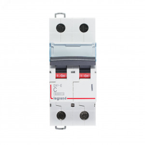 Выключатель автоматический двухполюсный 63А C DX3-E 6кА 407283