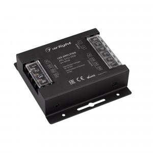 ARL-5022-RGB, 3-х канальный RGB усилитель для контроллеров (12-24VDC). Питание 12-24VDC. 3 канала, ток нагрузки 3x10A, мощность нагрузки 360-720W. Размер 91x88x24 мм.