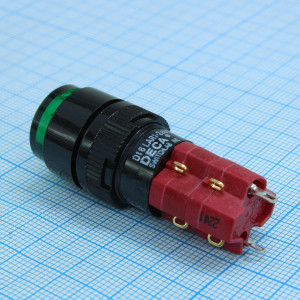 D16LAR1-2ABKG, D16LAR1-2ABKG, Переключатель кнопочный с фиксацией 250В/5А LED подсветка 24В
