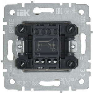 Выключатель 1-кл. СП BRITE ВС10-1-1-БрБ 10А с инд. бел. BR-V10-1-10-K01