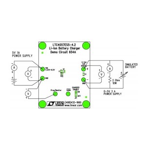 DC654A, Средства разработки интегральных схем (ИС) управления питанием LTC4057ES5-4.2 - Li-Ion Battery Charger,