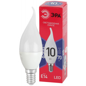 Лампочка светодиодная RED LINE LED BXS-10W-865-E14 R E14 / Е14 10Вт свеча на ветру холодный дневной свет Б0045343