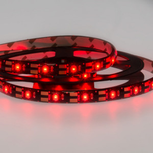 LED лента 1м с USB коннектором 5 В, 8 мм, IP65, SMD 2835, 60 LED/m, цвет свечения красный LAMPER 141-381