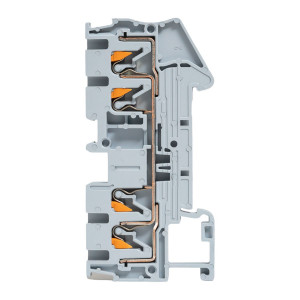 Клеммная колодка пружинная 2,5 Push-in 4 вывода серая