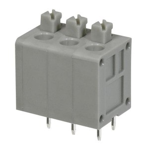 TBL006V-500-03GY-2GY, Фиксированные клеммные колодки Terminal block, screwless, 5.00, Vertical, 3, Gray w Gray Button