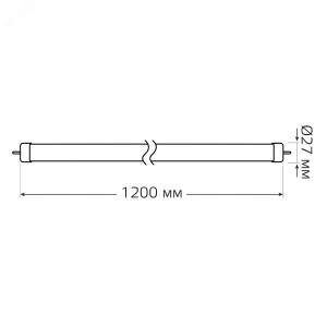 Лампа Elementary T8 24W 2000lm 4000K G13 1200mm стекло LED 1/20 93024