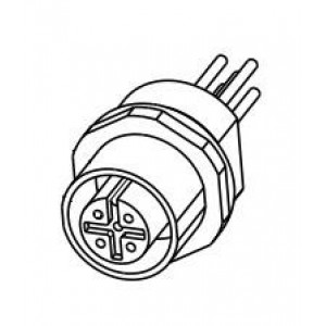 5-2271137-2, Цилиндрические метрические разъемы M12 FEMALE PNL ACODE SOLDER REAR 8P(AU)