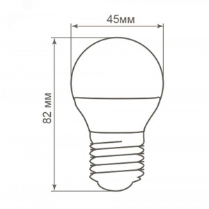 Лампа светодиодная LED 5вт Е27 теплый шар 25404