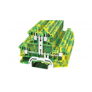 DCKKB2.5-PE-01P-1C-00Z(H), Заземляющая клемма, тип фиксации провода: винтовой, номинальное сечение: 2.5 мм кв., ширина: 5,1 мм, цвет: желто-зеленый, тип монтажа: DIN35