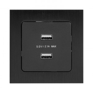 Розетка USB 2-м Стокгольм 2.1А механизм черн. PROxima EZR16-028-10-2USB