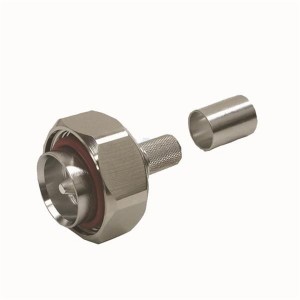 EZ-400-716M-X, РЧ соединители / Коаксиальные соединители 7/16 DIN Male crimp;(non-solder pin) hex nut, no braid trim