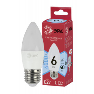Лампочка светодиодная RED LINE ECO LED B35-6W-840-E27 E27 / Е27 6Вт свеча нейтральный белый свет Б0020621