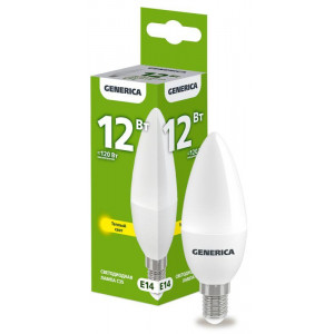 Лампа светодиодная C35 12Вт свеча 3000К E14 230В LL-C35-12-230-30-E14-G