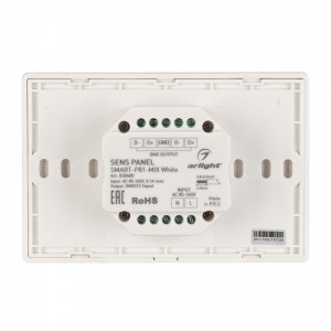 Панель Sens SMART-P81-MIX White (230V, 4 зоны, 2.4G) 028400, Встраиваемая сенсорная панель 2.4 ГГц, цвет белый. Итальянский стандарт. Материал - стекло. Для управления мультибелыми (MIX/CCT) источниками света (ШИМ), 4 зоны управления. Функция управления DMX512 устройствами. Питание/рабочее напряжение AC 85-265V. Га